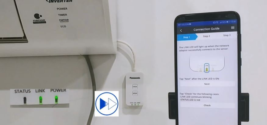 Bước 4: Chờ đến khi đèn LINK chuyển tín hiệu màu xanh và ổn định, không còn nháy nữa thì ấn Next (Tiếp tục). 