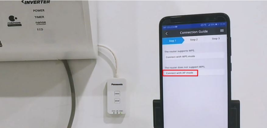 Bước 1: Chọn Connect with AP mode (kết nối với chế độ AP).