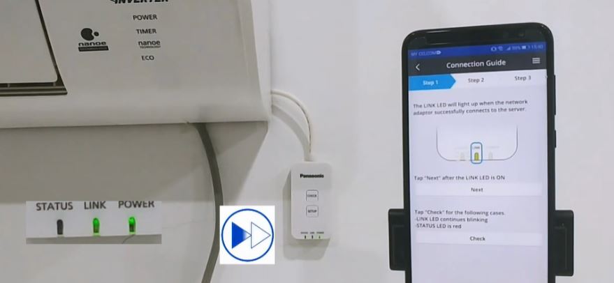 Bước 3: Chờ đến khi đèn LINK chuyển tín hiệu màu xanh và ổn định, không còn nháy nữa thì ấn Next (Tiếp tục). 