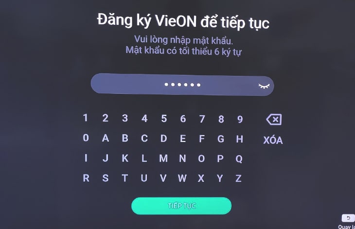 Hướng dẫn kích hoạt gói ưu đãi VIP VieON trên tivi Samsung 15 Bước 7: