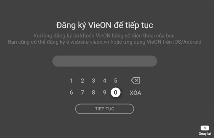 Hướng dẫn kích hoạt gói ưu đãi VIP VieON trên tivi Samsung 13 Bước 5: