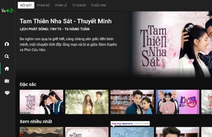 Hướng dẫn kích hoạt gói ưu đãi VIP VieON trên tivi Samsung 10 - Giao diện trang chủ ứng dụng VieON.