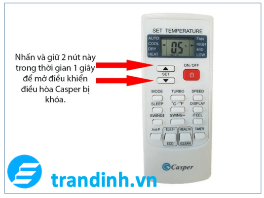 Chức năng khóa điều khiển điều hòa Casper