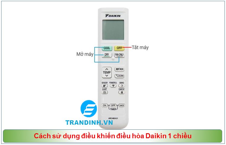 Hướng dẫn sử dụng điều khiển điều hòa Daikin 2 Cách sử dụng điều khiển điều hòa Daikin 1 chiều