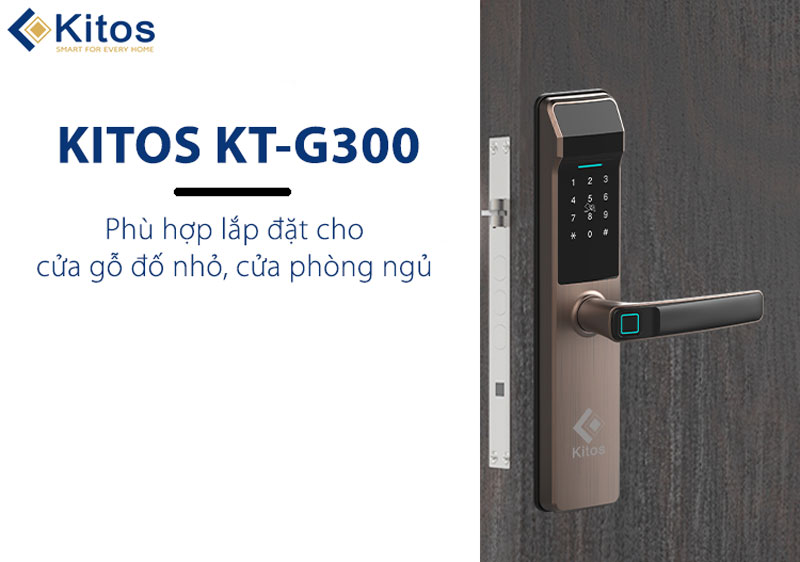 Khóa cửa vân tay Kitos KT-G300 5 Khoá cửa vân tay Kitos KT-G300 có thiết kế hiện đại, thẩm mỹ