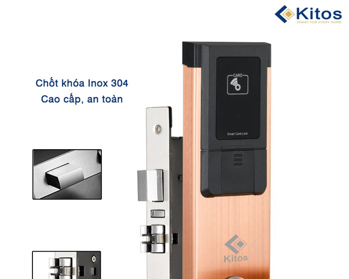 Khóa thẻ từ khách sạn Kitos KC-588 1 1. Độ bền cơ học vượt trội trên khoá cửa Kitos KC-588
