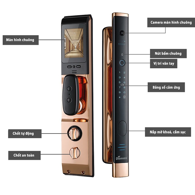 Khoá cửa điện tử Demax SL868 CP/GS 1 1. Chức năng mở khoá thông minh của Demax SL868.