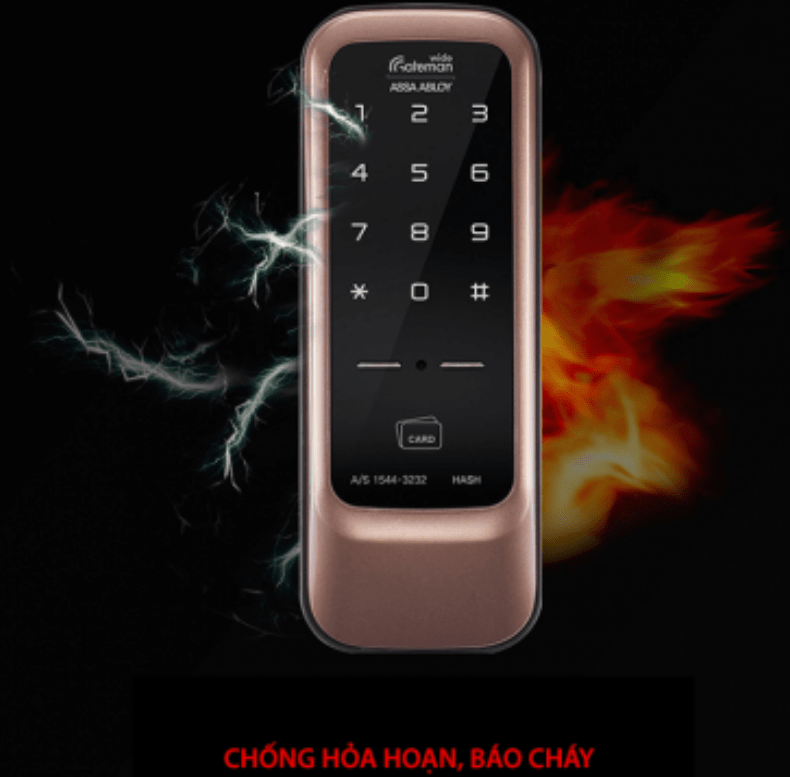 Khoá cửa điện tử - Khoá thẻ từ Gateman HASH 8 Chuông báo cháy thông minh trên khoá cửa GatemaHASH