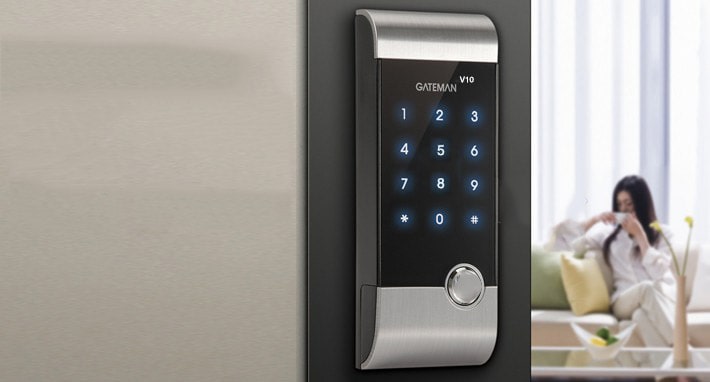 khoá cửa điện tử - Khoá mã số Gateman V10 3 2. Khoá cửa thông minh Gateman V10 sở hữu kiểu dáng hiện đại, thẩm mỹ