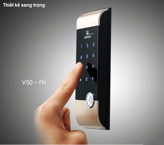 Khoá cửa điện tử - Khoá mã số Gateman V50-FH 4 Khoá cửa điện tử - khoá mã số Gateman V50-FH sở hữu kiểu dáng thon gọn, chịu lực bền bỉ