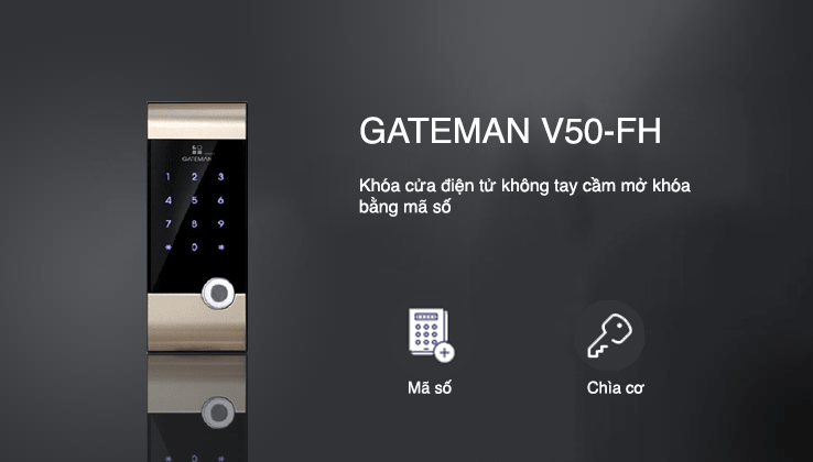Khoá cửa điện tử - Khoá mã số Gateman V50-FH 7 Mở khoá cửa Gateman V50 FH tiện lợi với chìa khoá thông minh