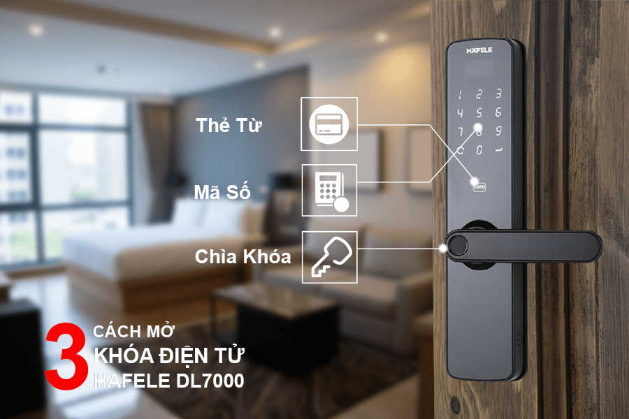 Khoá cửa điện tử Hafele DL7000 - Mã số, thẻ từ 5 Lắp đặt phù hợp khoá mã số - khoá thẻ từ Hafele DL7000 cho nhiều kiến trúc nhà