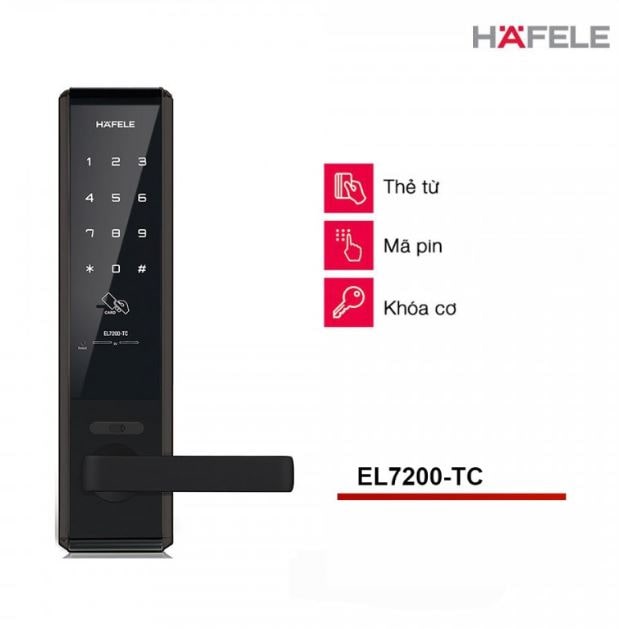 Khoá điện tử Hafele EL7200-TC - Mã số, thẻ từ