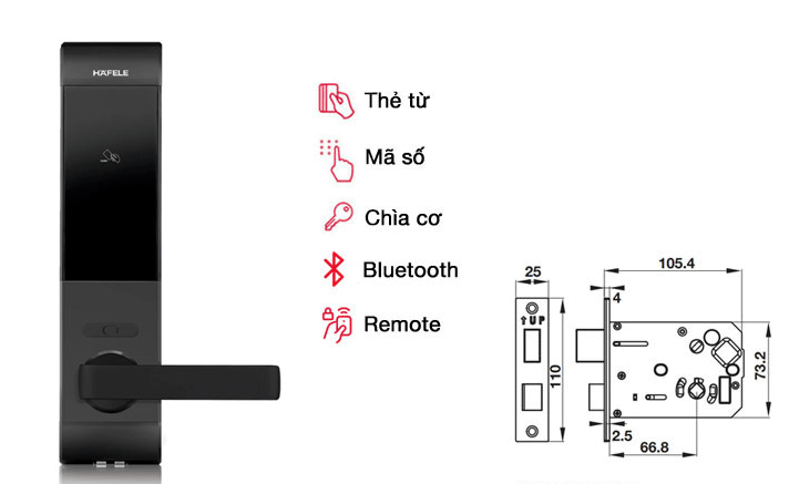 Khoá cửa điện tử Hafele EL7900-TCB 3 3. Đa dạng các phương thức mở khoá