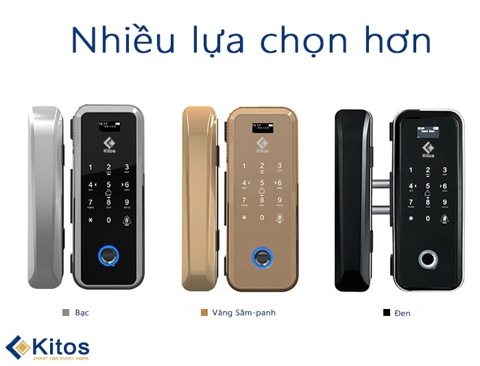 Khoá vân tay cửa kính Kitos KT-G12 PLus 2 2. Khoá cửa kính Kitos KT-G12 PLus thiết kế sang trọng, độ bền cao