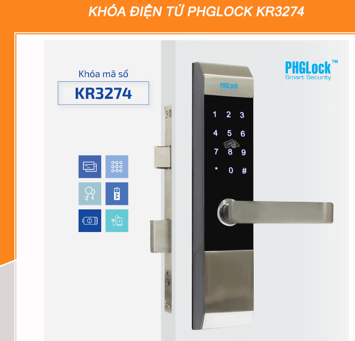 Khoá cửa điện tử - Mã số, thẻ từ PHGLock KR3274W 4 4. Lắp đặt phù hợp cho nhiều kiến trúc và đa dạng trên các chất liệu cửa