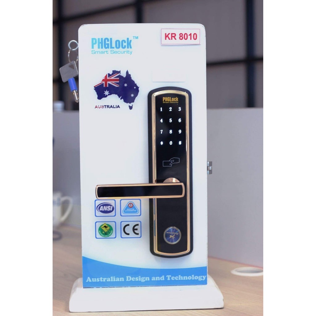 Khoá cửa điện tử - Mã số PHGLock KR8010 1 Khoá cửa điện tử PHGLock KR8010 sở hữu thiết kế hiện đại, bền bỉ, thẩm mỹ cao