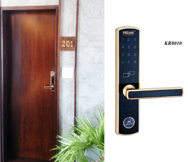 Khoá cửa điện tử - Mã số PHGLock KR8010 5 Khoá cửa mã số PHGLock KR8010 phù hợp lắp đặt trên nhiều chất liệu cửa, kiến trúc nhà