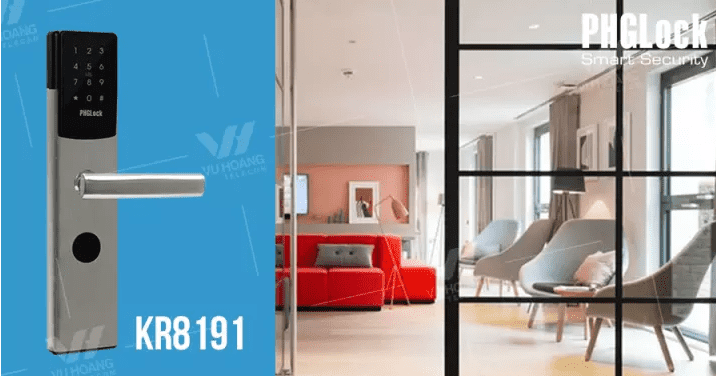 4. Khoá cửa mã số - khoá thẻ từ PHGLock KR 8191 phù hợp trên nhiều kiến trúc, chất liệu cửa