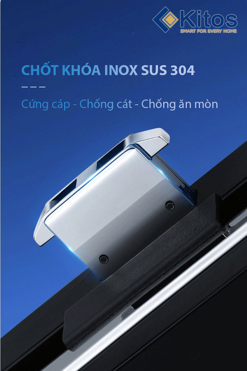 Khóa cửa kính vân tay Kitos KT-GL50 8 khoa cua kinh van tay kitos kt gl50 5
