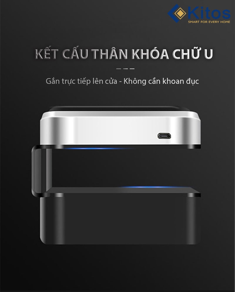 Khóa cửa kính vân tay Kitos KT-GL50 9 5. Kitos GL50 sở hữu bộ chốt khóa tự động 100% thông minh.