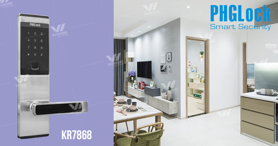 Khoá cửa thông minh - Mã số, thẻ từ PHGLock KR7868 4 4. Khoá cửa KR7868 lắp đặt phù hợp cho nhiều chất liệu cửa