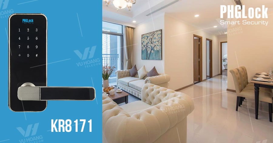 4. Khoá điện tử PHGLock KR8171 lắp đặt phù hợp trên nhiều chất liệu cửa
