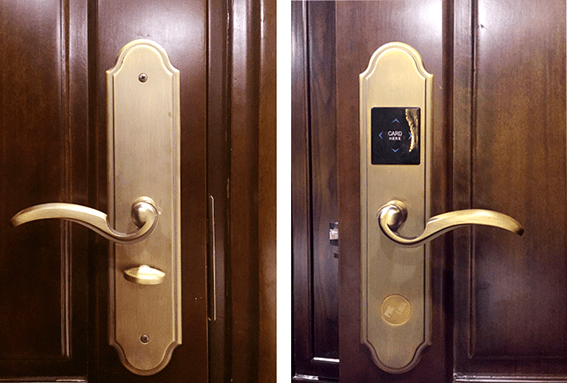 Khoá cửa điện tử - khách sạn PHGLock RF2012A 3 Khoá thẻ từ RF2012A thích hợp lắp đặt cho nhiều chất liệu cửa