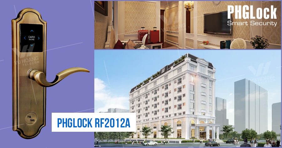 Khoá cửa điện tử - khách sạn PHGLock RF2012A 4 Khoá thẻ từ RF2012A thích hợp lắp đặt cho nhiều chất liệu cửa