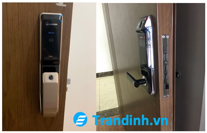 Khóa cửa kính Unicor UN-325S-GL-CL 3 5. Hình ảnh lắp đặt thực tế khoá của Unicor cho khách hàng.
