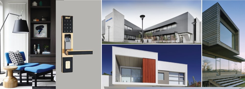 Khoá cửa nhận diện khuôn mặt PHGLock FL6007 4 4. Khoá cửa nhận diện khuôn mặt PHGLock FL6007 lắp đặt trên nhiều chất liệu cửa