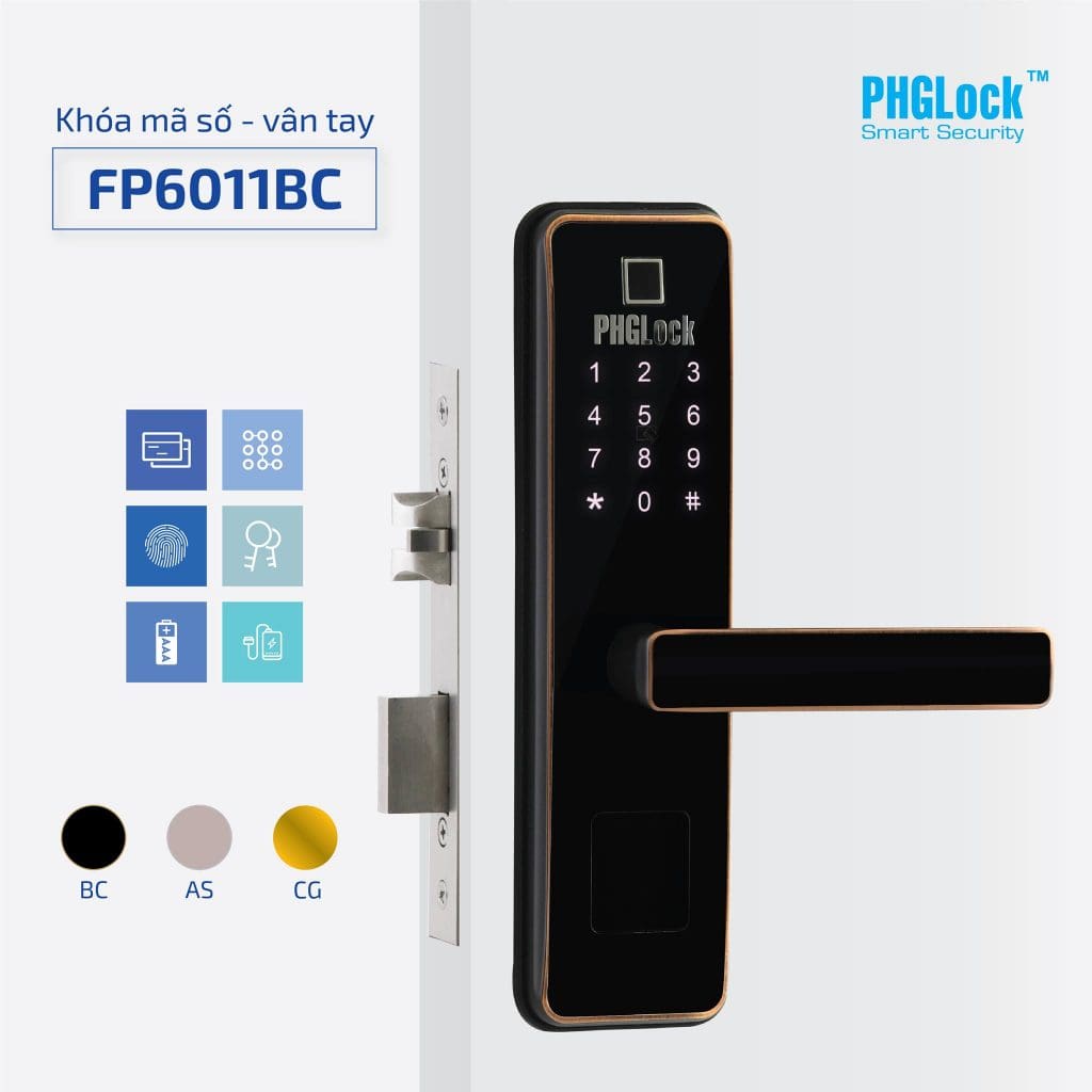 Khoá cửa vân tay - Khoá điện tử PHGLock FP6011