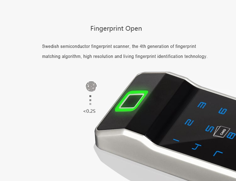 Khóa cửa vân tay ADEL NF21 10 6. Tính năng cảm biến của khoá cửa vân tay ADEL-NF21