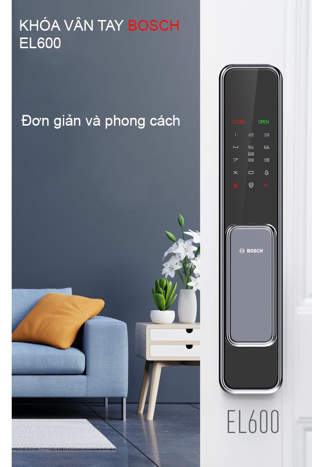 Khóa cửa vân tay Bosch EL600BKB ( màu đen) 4 2. Tính năng công nghệ khóa vân tay Bosch EL-600BKB