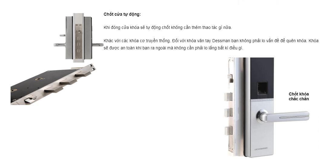 Khóa cửa vân tay Dessmann G810 5 3. Ưu điểm khóa cửa cao cấp Dessmann G810