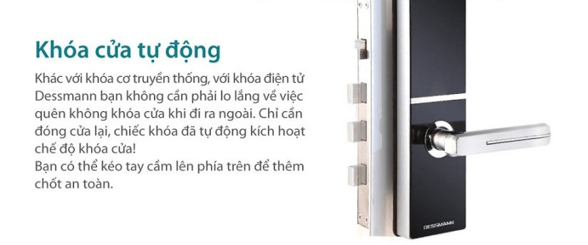 4. Công nghệ tự động của Dessmann G811– II sẽ tự động kích hoạt 3 chốt khóa khi đóng cửa