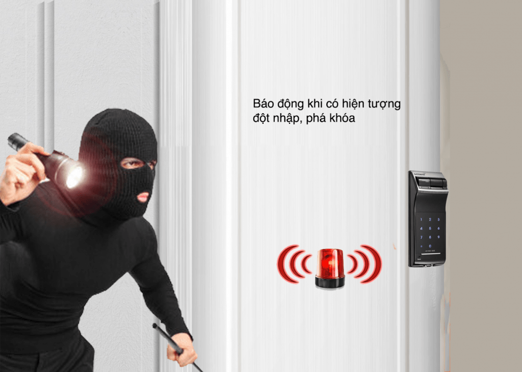 Khoá cửa vân tay - khoá điện tử Gateman F10 10 Chuông báo động trên khoá cửa điện tử - khoá thông minh Gateman F10