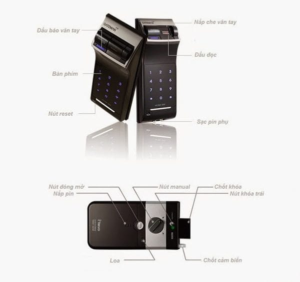 Khoá cửa vân tay - khoá điện tử Gateman F10 8 Thiết kế khoá điện tử - khoá vân tay GatemanF10 hiện đại, độ bền cao