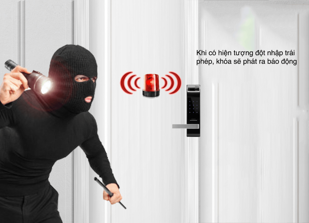 Khoá cửa điện tử - Khoá vân tay Gateman F100 10 Chuông báo động của khoá thông minh Gateman-WF100