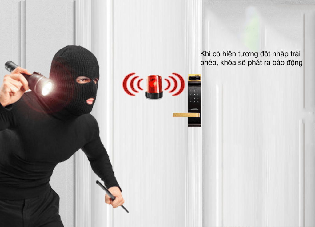 Khoá cửa vân tay - Khoá điện tử Gateman F300-FH 10 7. Chuông an ninh trên khoá cửa Gateman WF300 FH