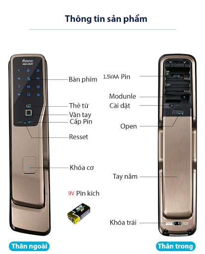 Khoá cửa vân tay - điện tử Gateman Pass700 3 1. Khoá cửa vân tay Gateman Pass700 có thiết kế hiện đại, phù hợp lắp cửa chính