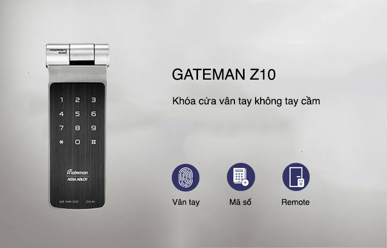 Khóa cửa vân tay Gateman Z10-IH 3 2. Khoá điện tử Gateman Z10-IH sử dụng 3 phương thức mở cửa tiện dụng