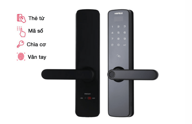 Khoá cửa vân tay, mã số, thẻ từ Hafele DL7100 1 Khoá điện tử Hafele DL7100 trang bị 4 tính năng mở khoá tiện lợi