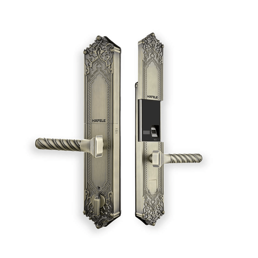 Khoá cửa vân tay cổ điển Hafele EL10K 3 3. Khoá vân tay Hafele EL10K có thiết kế sang trọng, đẳng cấp tính thẩm mỹ cao