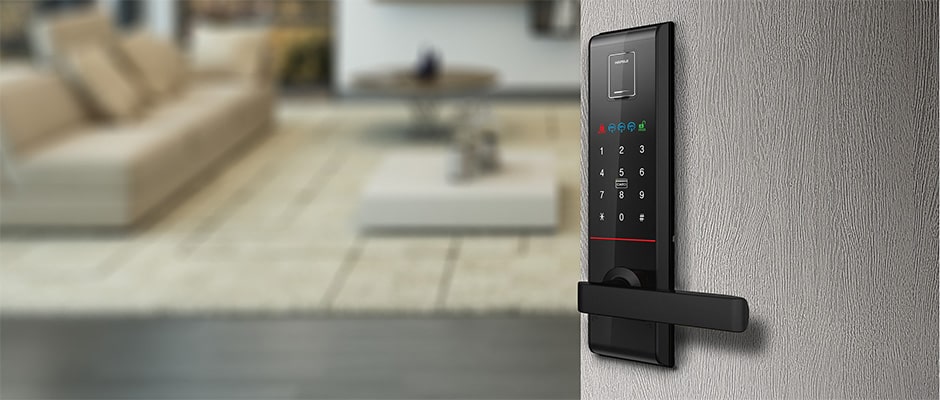 Khoá cửa vân tay Hafele EL9000 - TCS 8 3. Khoá cửa vân tay Hafele EL9000 - TCS lắp đặt cho nhiều chất liệu cửa