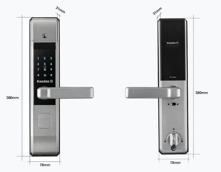 Khoá cửa vân tay, mã số, thẻ từ Kaadas 5011 1 1. Hình ảnh tổng quát khoá cửa vân tay Kaadas 5011