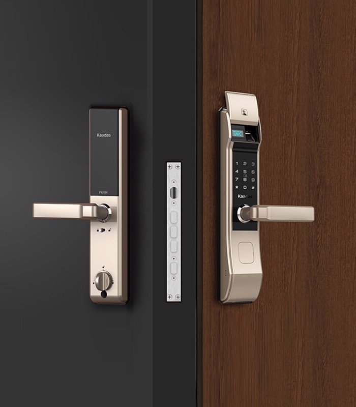 Khoá cửa vân tay, mã số, thẻ từ Kaadas 5011 11 6. Lắp đặt phù hợp trên nhiều chất liệu cửa