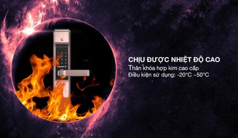 Khoá cửa vân tay, mã số, thẻ từ Kaadas 5011 8 4. Thiết kế hiện đại, tính thẩm mỹ và độ bền cao