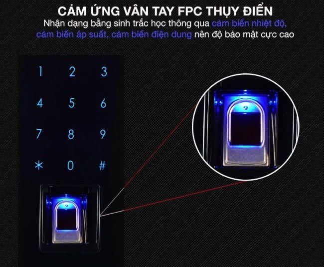 Khoá cửa vân tay cổ điển Kaadas 6021 6 5. Công nghệ vân tay FPC Thuỵ Điển hiện đại, tiện lợi