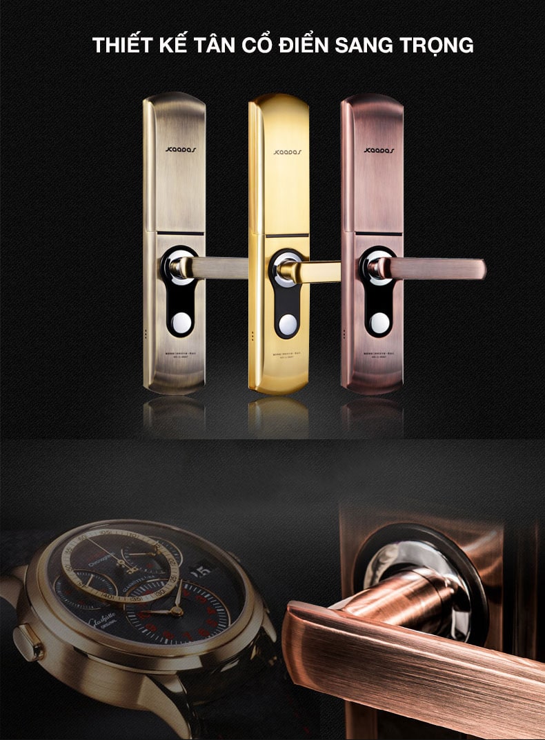 Khoá cửa vân tay Kaadas 9113 1 1. Khoá cửa vân tay Kaadas-9113 có kiểu dáng sang trọng, độ bền cao